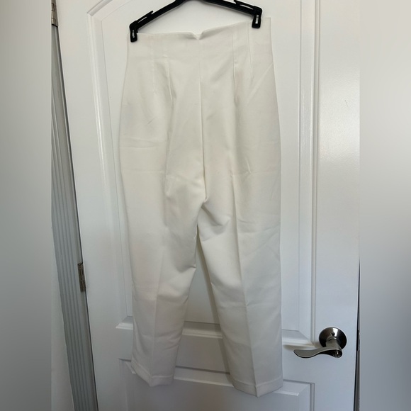 Zara High Rise Slim Tapered Ankle Trousers White Classy Bloggers Fav size medium - Picture 4 of 11